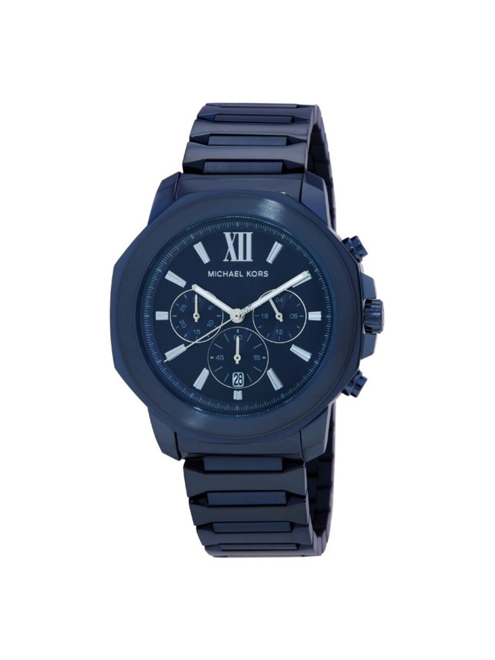 NWT Michael Kors Oversized Prescott Chronograph Quartz Blue Dial Men's Watch